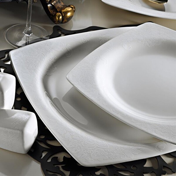 Kütahya Porselen 955920 Platin Yaldızlı 62 Parça 12 Kişilik Yemek Takım