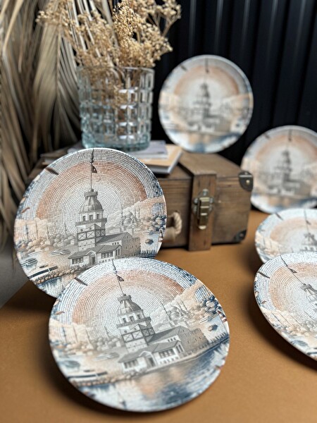 Tabak Evi Maiden Chic Porselen Pasta Tabağı 21cm 6 Kişilik 6 Parça