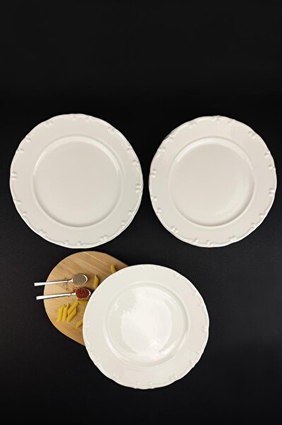 DigitHome 6'lı Liana Servis Tabağı Seti 27 Cm Krem – TL4035559 C320.003