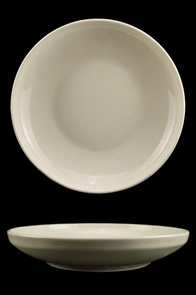 DigitHome Semazen 1 Adet Porselen Büyük Boy Salata Servis Tabağı Meyvelik 24 Cm Krem – Tl4052341 C320.003