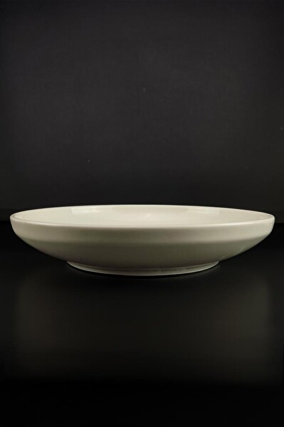 DigitHome Semazen 1 Adet Porselen Büyük Boy Salata Servis Tabağı Meyvelik 24 Cm Krem – Tl4052341 C320.003