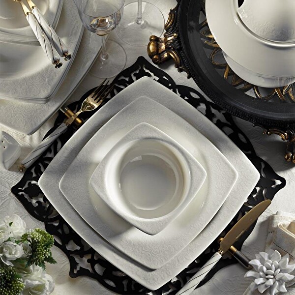 Kütahya Porselen 955921 Altın Yaldız 62 Parça 12 Kişi Yemek Takımı