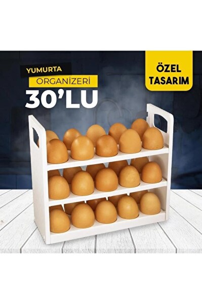 Mithra Life 3 Katlı 30 Bölmeli Buzdolabı İçi Yumurtalık Organizeri MIT1094