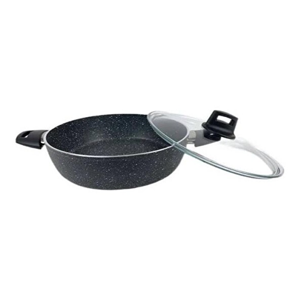 Eda ZK-024 Zetra 28 CM Granit Basık Tencere Gri