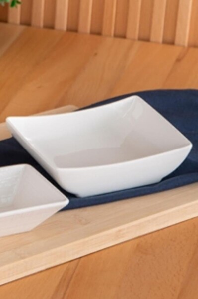 DigitHome Acar Pure Carmen Porselen Kase 14 CM Dikdörtgen Beyaz - MLT-05339 C320.033