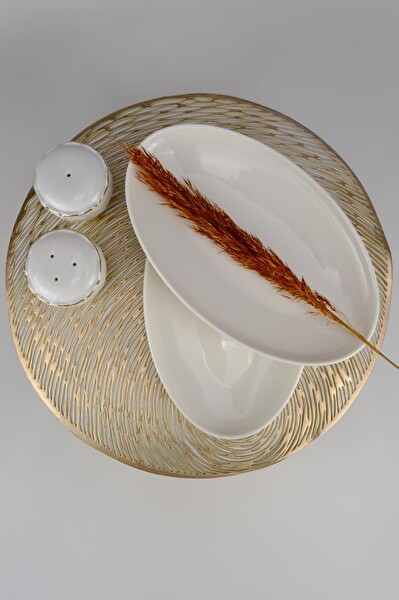 DigitHome Semazen Porselen 2 Parça Kayık Servis Tabağı Seti 25 CM - TL4041130 C320.003