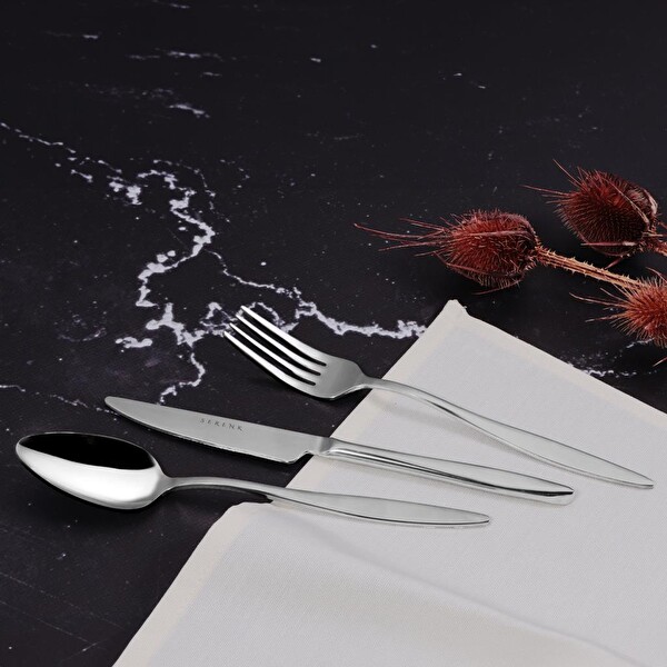 Serenk Milano Çelik Çatal Kaşık Bıçak Takımı 18 Parça