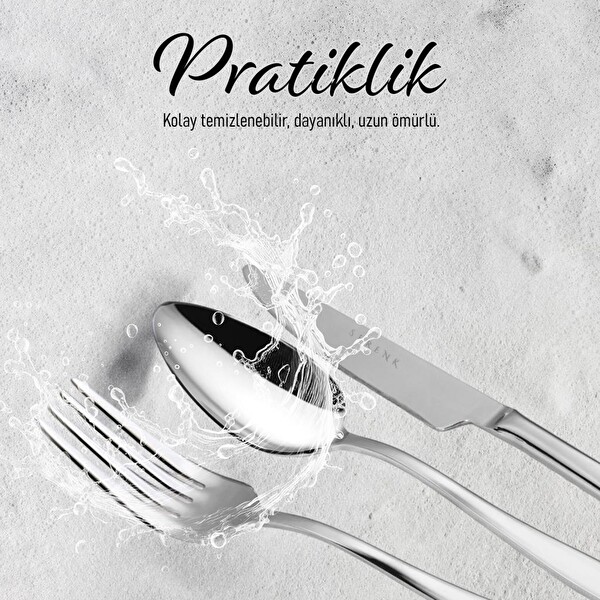 Serenk Milano Çelik Çatal Kaşık Bıçak Takımı 18 Parça