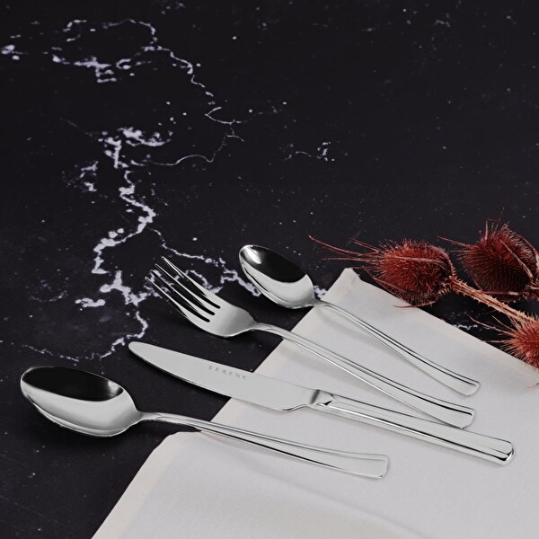Serenk Milano Çelik Çatal Kaşık Bıçak Takımı 24 Parça