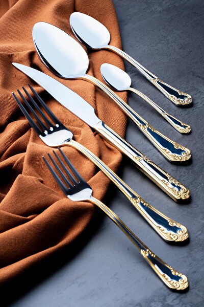Acar Floransa 72 Parça Çatal Kaşık Bıçak Takımı - Gold