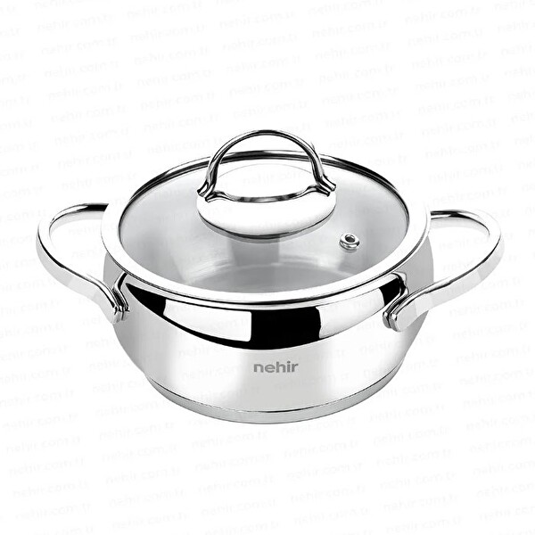 Nehir Silver Lüks 6 Parça Cam Kapaklı Derin Çelik Tencere Seti