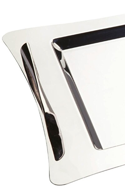 Nehir Karanfil Saten Çelik Servis Tepsisi