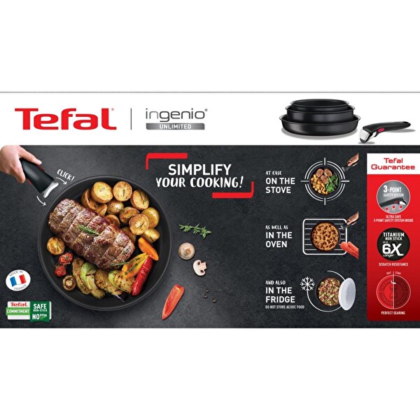 Tefal Ingenio Titanyum 6X İndüksiyon Tabanlı Mix Tava 22 CM L76303