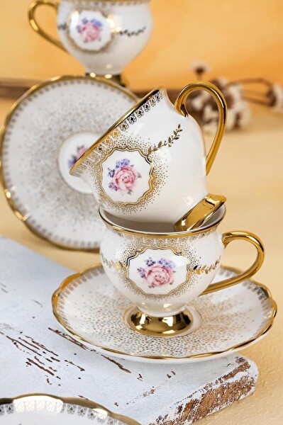 Acar HXF-22-0207 Dianna 6 Kişilik Kahve Fincan Takımı