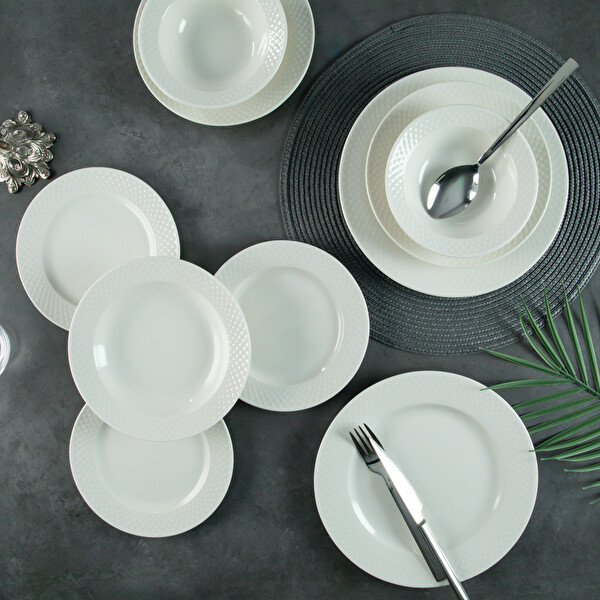 Tulu Porselen Sheyda 24 Parça 6 Kişilik Yemek Takımı