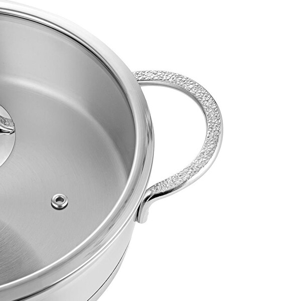 Nehir Silver Mat Trend 26 CM Sığ Kısa Çelik Tencere