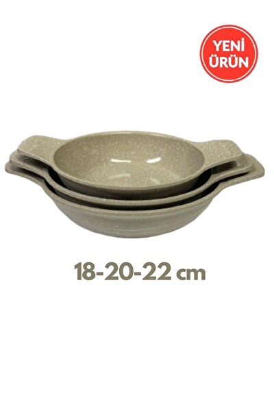 Thermoad 2'li Vizon Gözleme Tavası 36 CM ve 3'lü 18-20-22 CM Güveç Sahan Set Kapaksız