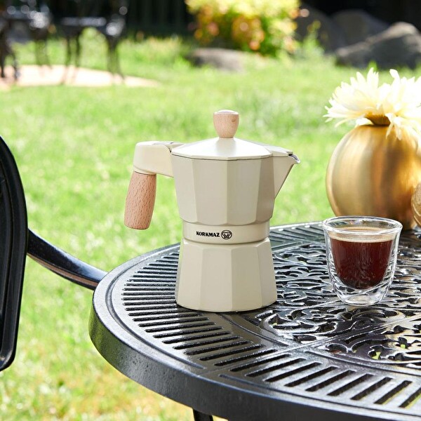 Korkmaz A5571 Etna Moka Pot 3 Fincan 150 ML Beyaz