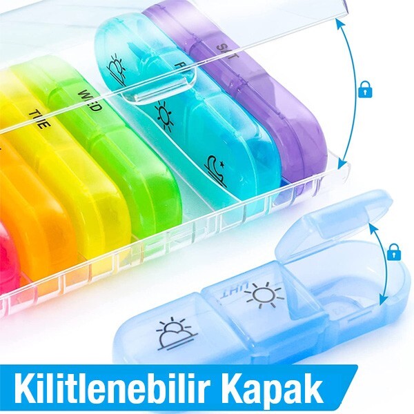 Ally Taşınabilir 7 Günlük Haftalik İlaç Vitamin Saklama Kutusu