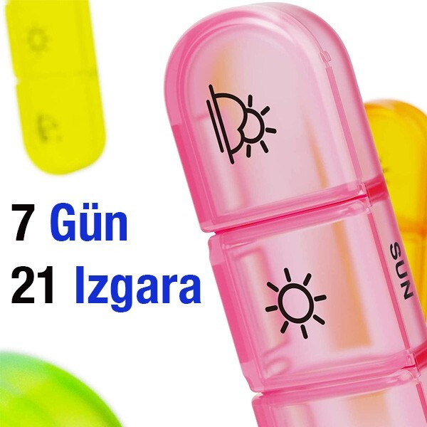 Ally Taşınabilir 7 Günlük Haftalik İlaç Vitamin Saklama Kutusu