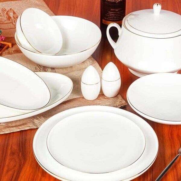 Roy King Gold Thin 55 Parça Bone China Porselen Yemek Takımı DSN048