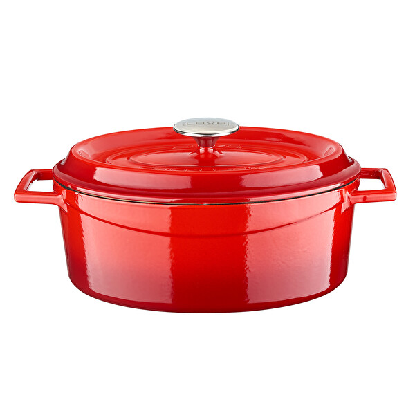 Lava Döküm Edition Serisi Ölçü 25x31 CM Kırmızı Oval Tencere LV O TC 31 EDT K2 R