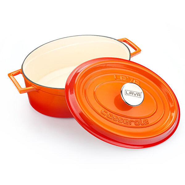 Lava Döküm Edition Serisi Ölçü 25x31 CM Turuncu Oval Tencere