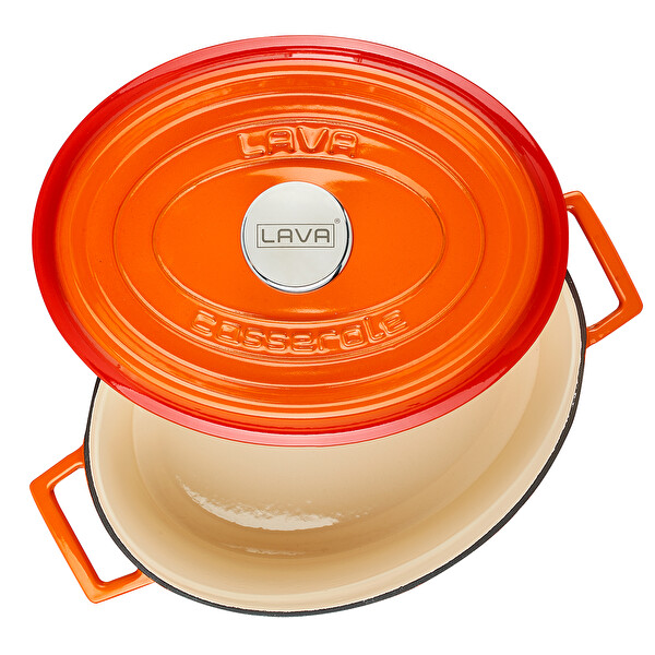 Lava Döküm Edition Serisi Ölçü 25x31 CM Turuncu Oval Tencere
