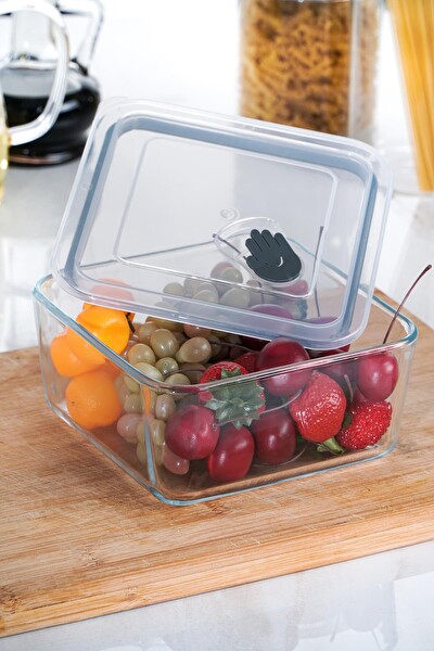 Acar Olivya Kare Vakumlu Cam Saklama Kabı - 1.2 L