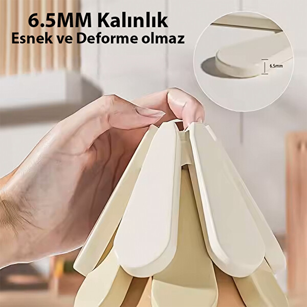 Ezere Yüksek Sıcaklığa Dayanıklı Bardak ve Tencere Kaymaz Servis Altlığı Krem