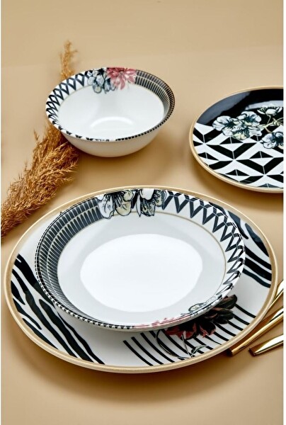 Cooker CKR4027 Porselen Dijital Baskılı 24 Parça Yemek Takımı