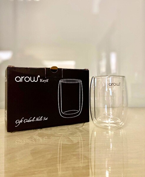 Arow Çift Cidarlı İkili Bardak 150 ML