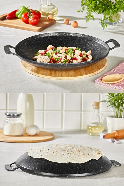 Amboss Violet Döküm Sac Kavurma ve Gözleme Tavası