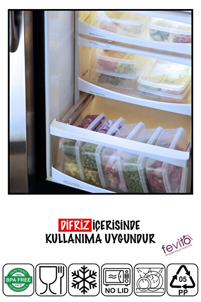 Fevito Mikrodalga ve Difrizde Kullanılabilen Saklama Kabı Seti 4'lü Beyaz S-410