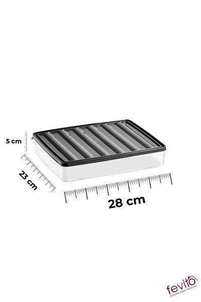 Fevito Mikrodalga ve Difrizde Kullanılabilen Saklama Kabı Seti 7 Li Antrasit S-405