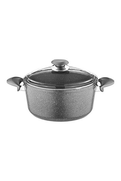 OMS 3110 - 2 Parça - Biogranit - 34x13.5 CM 11.0 L - Derin Tencere Gri Gövde Gri Detay