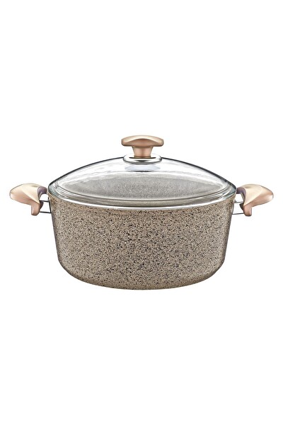 OMS 3110 - 2 Parça - Biogranit - 32x12.5 CM 9.2 L - Derin Tencere Sütlü Kahve Gövde ve Detay