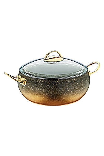 OMS 3141 - 2 Parça Biogranit Isıya Dayanıklı Kapaklı 22x10.5 CM - 3.5 L- Bakır Gövde Bakır Detay