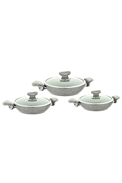 OMS 3004 6 Parça Bio Granit Sahan Takımı Gri
