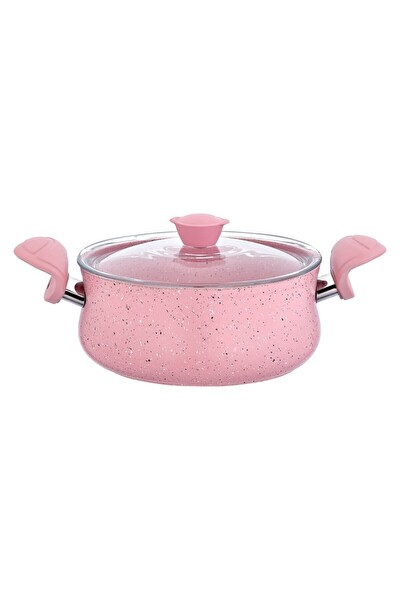 OMS 3027 6 Parça Biogranit Ergonomik Güveç Seti Pembe Gövde - Pembe Detay