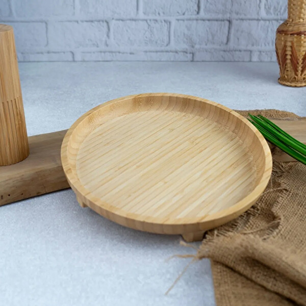 Bambum Olimpius Yuvarlak Ayaklı Sunum Tepsisi 23 CM