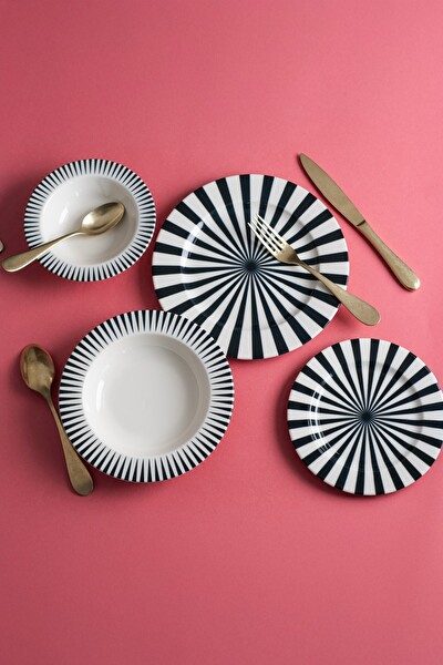 Tabak Evi Porselen Nera Yemek Takımı 6 Kişilik 24 Parça BNS24YKPRS1107