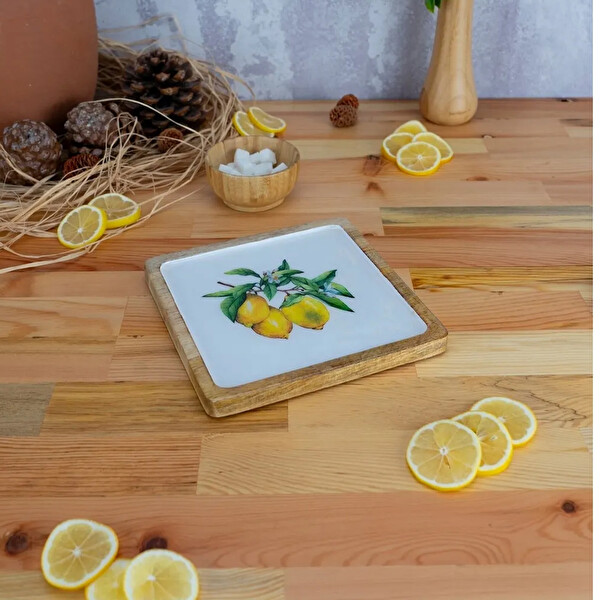 Bambum Kangura Limon Küçük Kare Tepsi