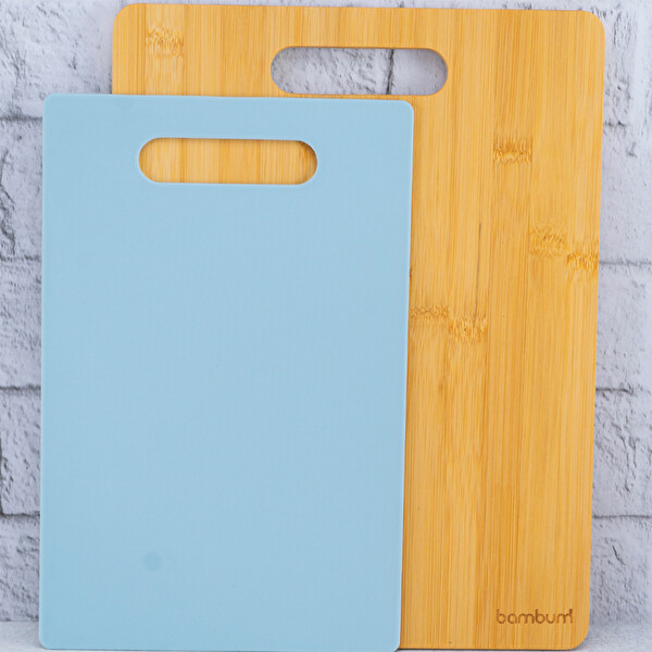 Bambum Leona 2'li Kesme Tahtası Mavi