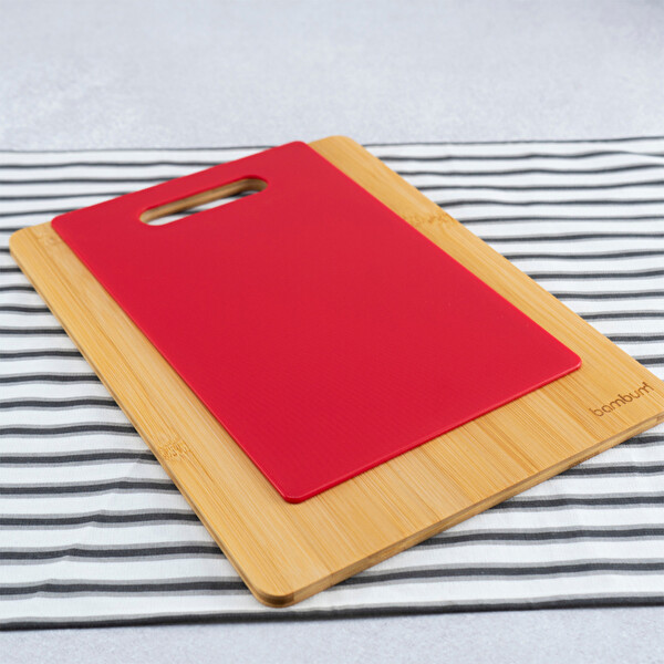 Bambum Leona 2'li Kesme Tahtası Kırmızı