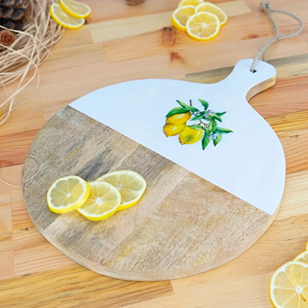 Bambum Kangura Limon Yuvarlak Küçük Kesme Tahtası