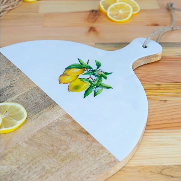 Bambum Kangura Limon Yuvarlak Küçük Kesme Tahtası