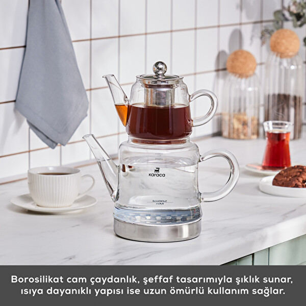 Karaca Dora Midi Boy Borosilikat Cam Çaydanlık