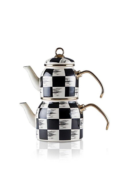 Acar Qualita King Mini Emaye Dama Çaydanlık Takımı