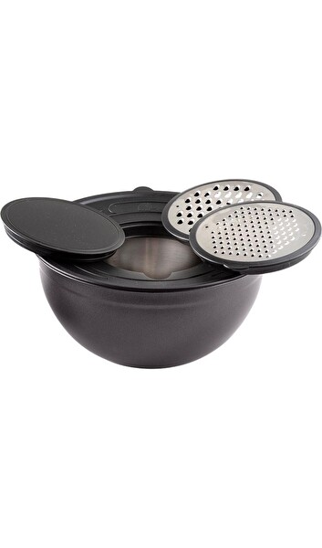 Jumbo Globe 9 Parça Rendeli Saklama Kabı Seti - Mat Siyah